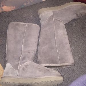Tall grey UGG boots